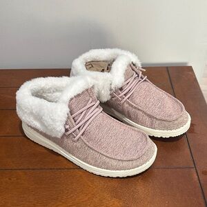 Hey Dude Britt Youth Pink Faux Fur